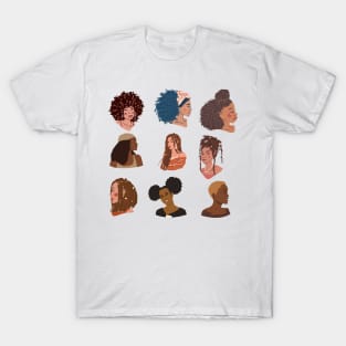 Black women glows differently sticker pack T-Shirt